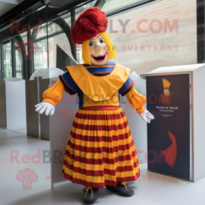 nan Swiss Guard mascot costume character dressed with a Pleated Skirt and Headbands