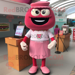 Pink Burgers maskot kostume...