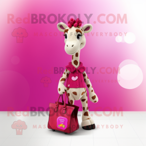 Magenta Giraffe maskot...