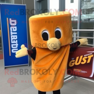 Rust Grilled Cheese Sandwich mascot costume character dressed with a Cover-up and Beanies