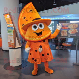 Orange Pizza Slice mascotte...