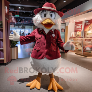 Maroon Goose maskot drakt...