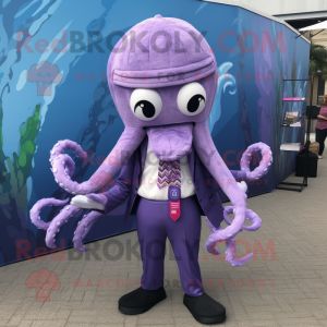 Lavendel Kraken mascotte...