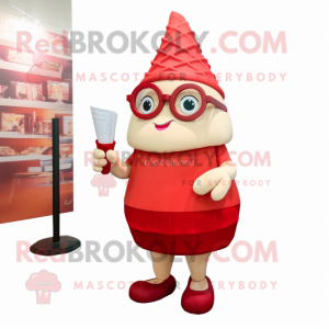 Red Ice Cream Cone mascotte...