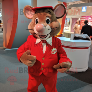 Red Rat maskot drakt figur...