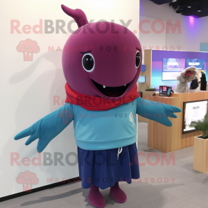 Maroon Blue Whale mascotte...