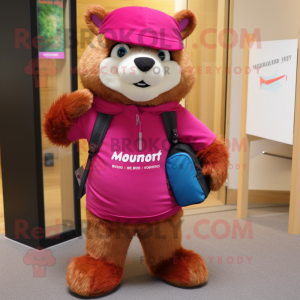 Magenta Marmot maskot drakt...