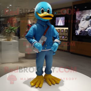 Blue Duck maskot kostym...