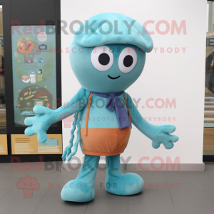 Cyan Octopus mascotte...