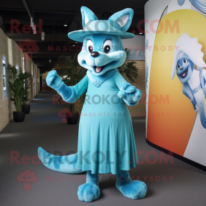 Cyan Fox mascotte kostuum...