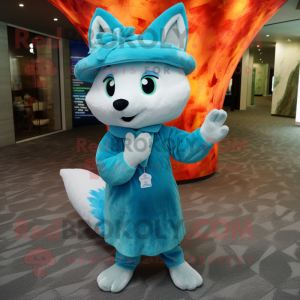 Cyan Fox mascotte kostuum...