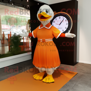 Orange Goose maskot drakt...