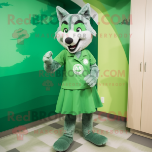 Green Say Wolf mascotte...