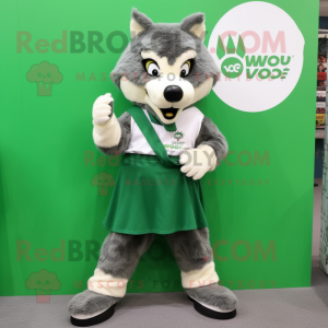 Green Say Wolf mascotte...