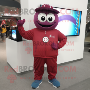 Maroon Plum maskot drakt...