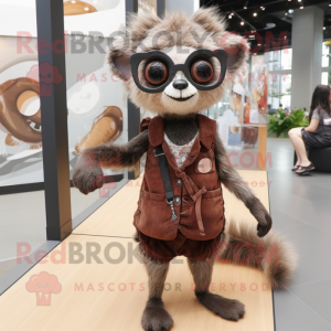 Brun Aye-Aye maskot kostume...