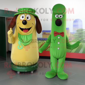 Green Hot Dog mascotte...