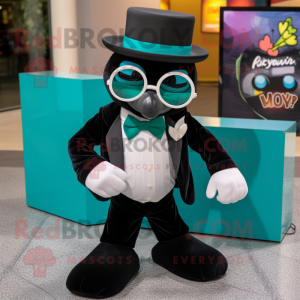 Teal Heart maskot kostume...