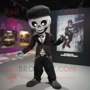 Black Undead mascot costume character dressed with a Joggers and Pocket squares