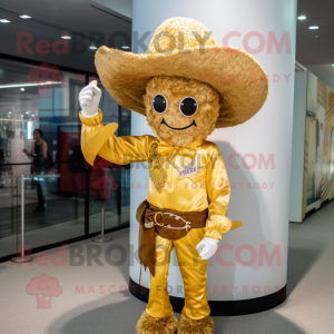 Gouden cowboy mascotte...