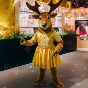 Gold Elk mascotte kostuum...