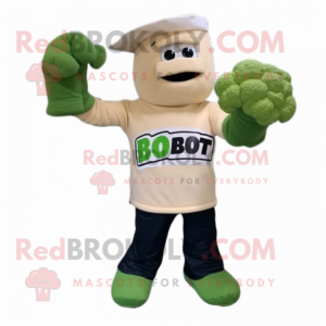 Beige Broccoli maskot...