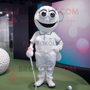 Hvid golfbold maskot...