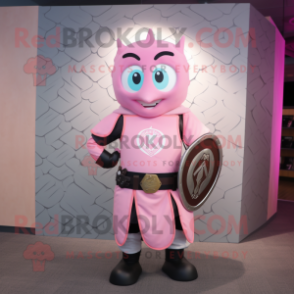 Pink Celtic Shield mascot costume character dressed with a Rash Guard and Ties