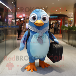 Sky Blue Penguin maskot...