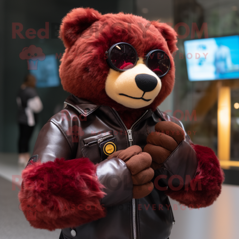 Maroon teddy bear jacket hotsell