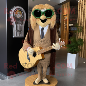 Tan Celtic Harp maskot...
