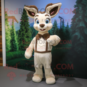 Cream Deer maskot kostume...