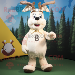 Cream Deer maskot kostume...