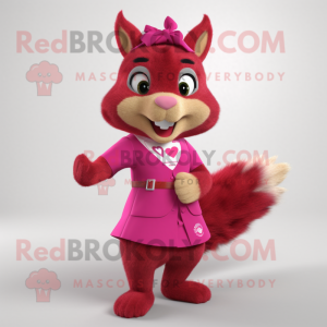 Magenta ekorre maskot...