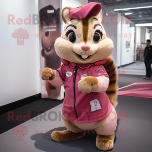 Pink Chipmunk maskot...