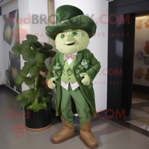 nan Beanstalk mascot costume character dressed with a Suit Jacket and Brooches