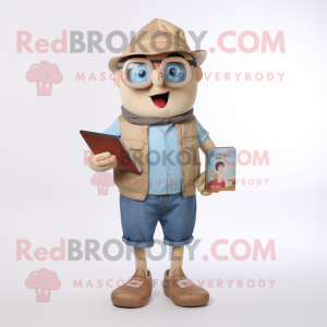 Beige Aglet maskot kostume...