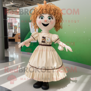 Beige irsk danser maskot...