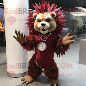 Maroon Porcupine maskot...