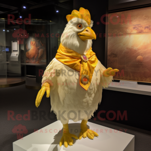 Gold Chicken maskot kostym...