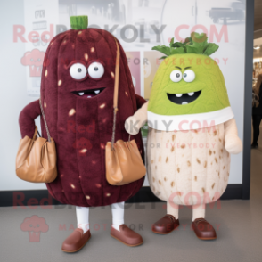 Rust Corned Beef And Cabbage mascot costume character dressed with a Sweater and Handbags