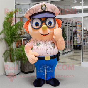 Peach Police Officer maskot...