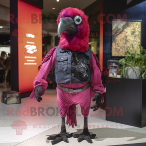 Magenta Crow maskot drakt...