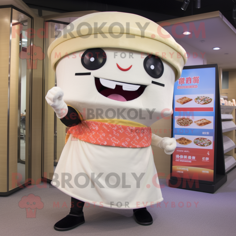 Cream Sushi mascot costume character dressed with a Jeggings and Coin purses