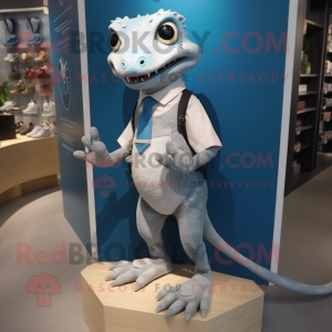 Sølv Geckos maskot kostume...