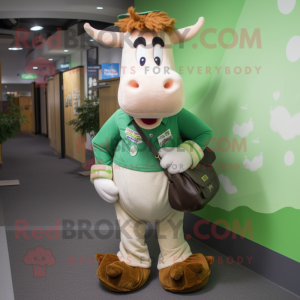 Green Guernsey Cow mascotte...