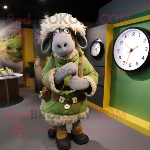 Olive Suffolk Sheep maskot...