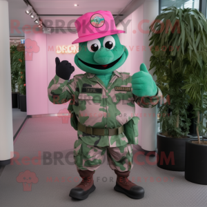 Roze groene baret mascotte...