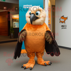 Black Haast'S Eagle mascot costume character dressed with a Bermuda Shorts  and Shawls - Mascot Costumes -  Sizes L (175-180CM)