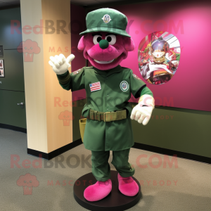 Personaje de disfraz de mascota de Peach Green Beret vestido con una blusa  y guantes - Disfraces de mascotas -  Tamaño L (175-180 CM)